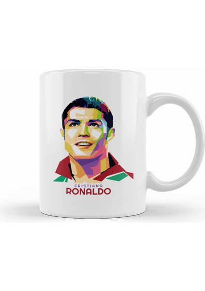 Geometric Celebrity Cristiano Ronaldo Kupa Bardak Porselen