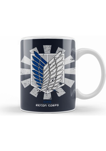 Recon Corps Retro Japanese Attack On Titan Kupa Bardak Porselen