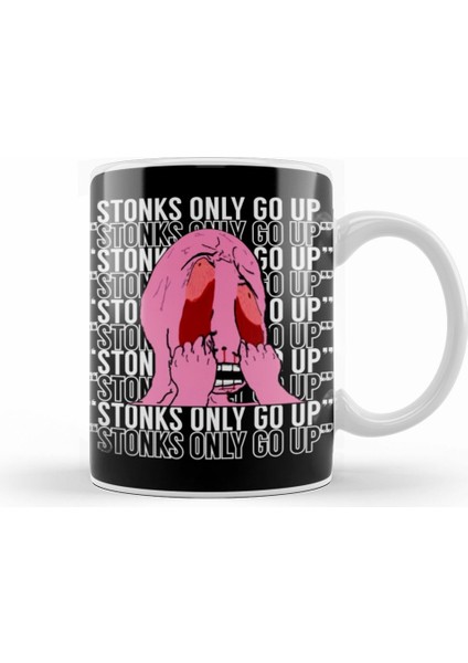 Stonks Only Go Up Kupa Bardak Porselen