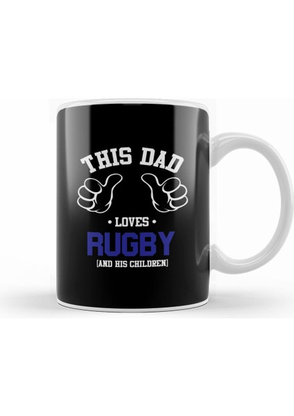 Fathers Day This Dad Loves Rugby And His Children Kupa Bardak Porselen