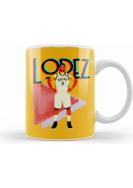 Brook Lopez Vintage Art Legend Basketball Gift Kupa Bardak Porselen