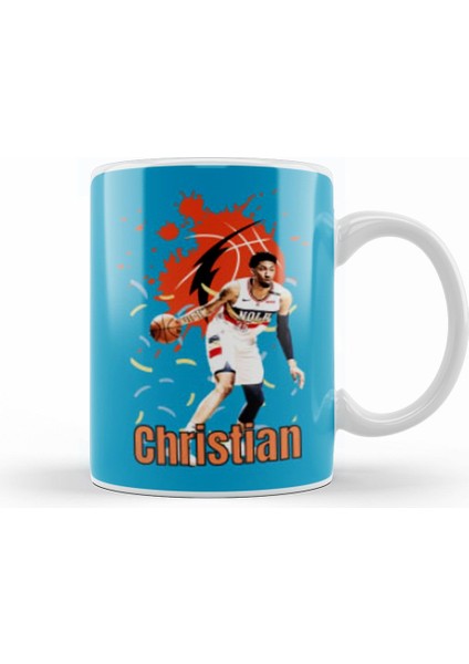 Christian Wood Christian Wood Vintage Art Legend Basketball Gift Kupa Bardak Porselen