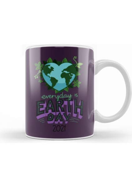 Earth Day 2021 Kupa Bardak Porselen
