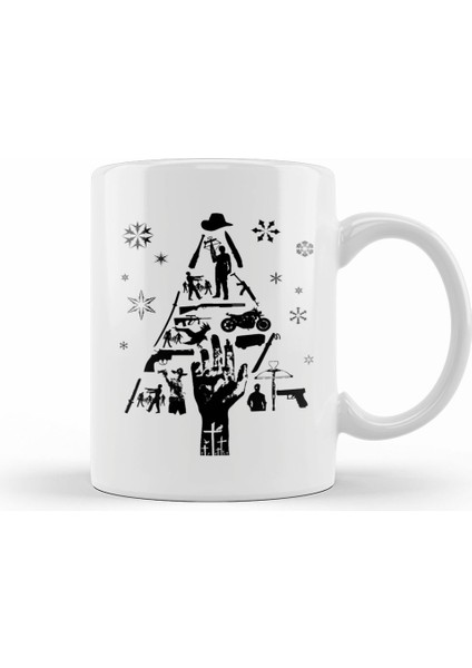 Walking Dead Christmas Tree Silhouette Kupa Bardak Porselen