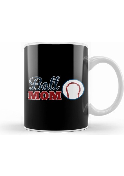 Ball Mom Cute Baseball Softball Mom Kupa Bardak Porselen