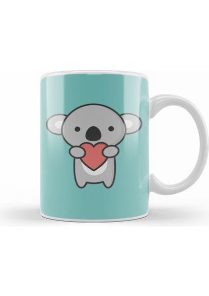 Kawaii Cute Koala With Heart 01 Kupa Bardak Porselen