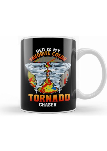 Cute Red Is My Favorite Color Tornado Chaser Kupa Bardak Porselen