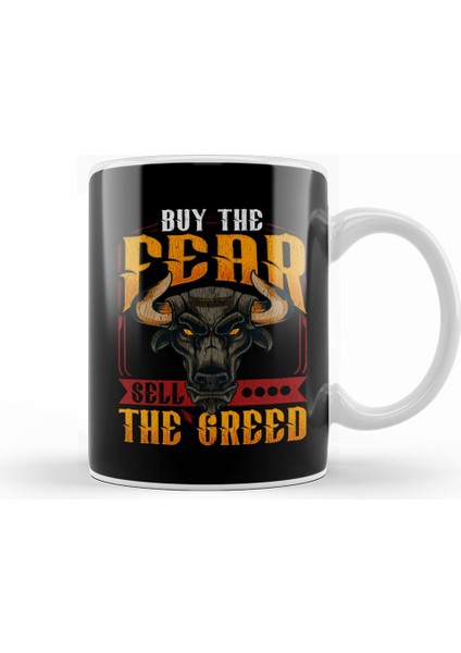 Buy The Fear Sell The Greed Trading Investing Bull Kupa Bardak Porselen