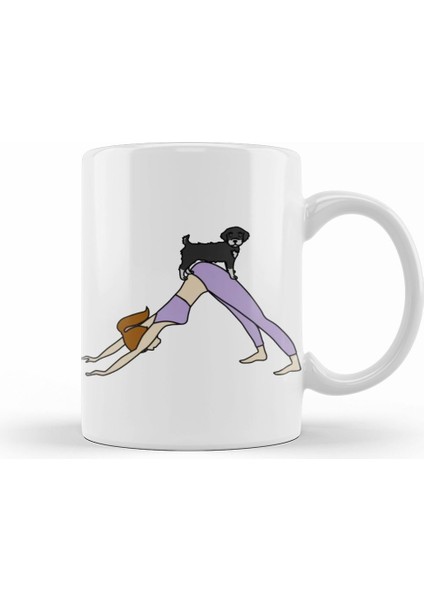Schnauzer Yoga Mom Kupa Bardak Porselen