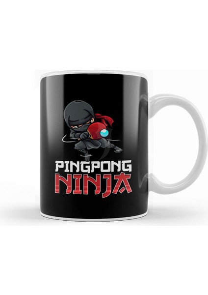 Pingpong Ninja Table Tennis Pingpong Player Kupa Bardak Porselen