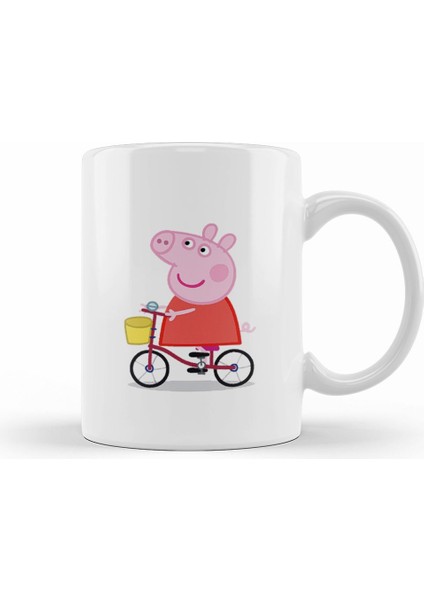 Peppa Pig Bir Bisiklette Peppa Pig Kupa Bardak Porselen