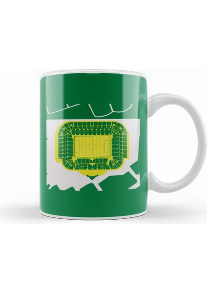 Celtic Park Stadium Overhead Kupa Bardak Porselen