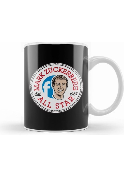 Facebook Mark Zuckerberg All Star Converse Logo Kupa Bardak Porselen