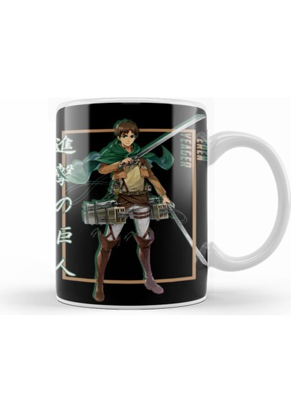 Attack On Titan Eren Yeager Shadow Design Kupa Bardak Porselen