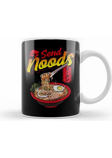 Funny Send Noods Anime Gamer Pho Ramen Noodle Pun Kupa Bardak Porselen