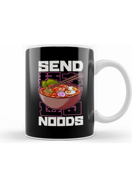Funny Send Noods Anime Gamer Pho Ramen Noodle Pun Kupa Bardak Porselen