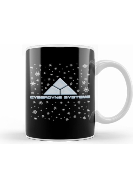 Terminator Cyberdyne Systems Christmas Snow Logo Kupa Bardak Porselen
