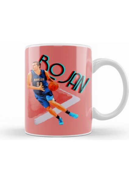 Bojan Bogdanovic Vintage Art Legend Basketball Gift Kupa Bardak Porselen