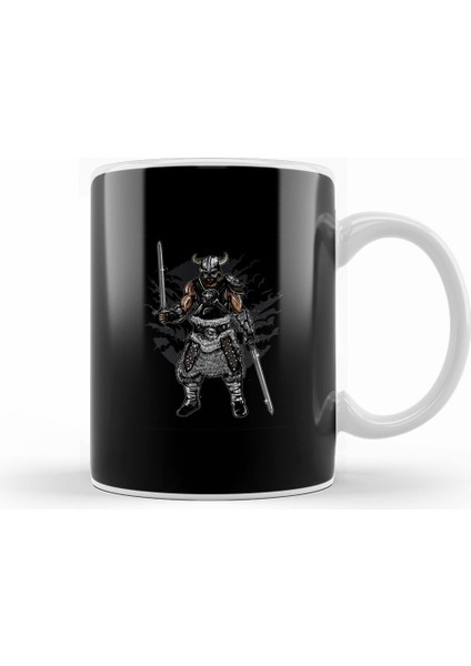Dark Viking And Swords Motif Kupa Bardak Porselen
