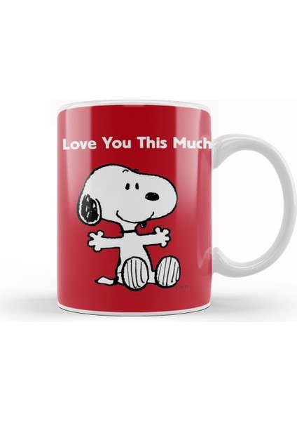 Snoopy Peanuts I Love You 01 Kupa Bardak Porselen