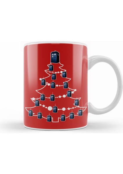 Tardis Doctor Who Christmas Tree Baubles Kupa Bardak Porselen