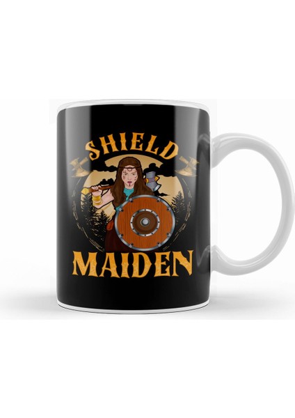 Shield Maiden Female Viking Warrior Norse Myth Kupa Bardak Porselen