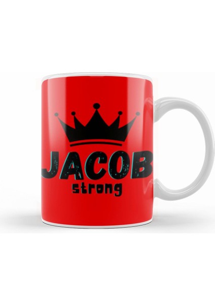 Jacob Name Personalized Custom Vintage Retro Rainbow Design Gift Baby Gift For Him Kupa Bardak Porselen