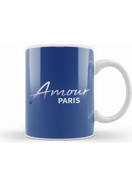 Amour Paris Slogan Kupa Bardak Porselen