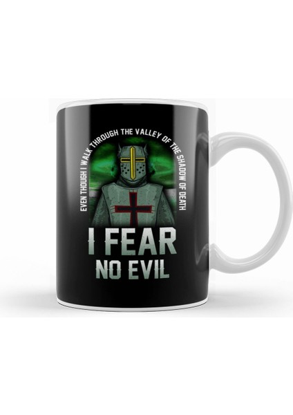 Shadow Of Death, I Fear No Evil Christian Templar Kupa Bardak Porselen