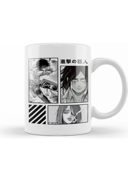 Mikasa And Eren Jaeger Attack On Titan Kupa Bardak Porselen