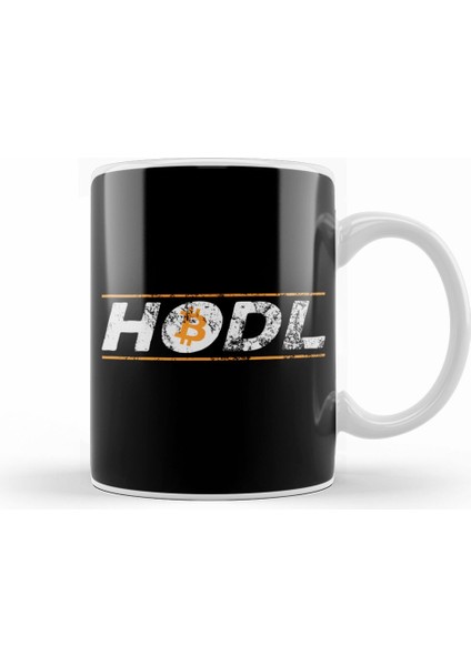 Vintage Hodl Bitcoin Crypto Hold Btc Distressed Kupa Bardak Porselen