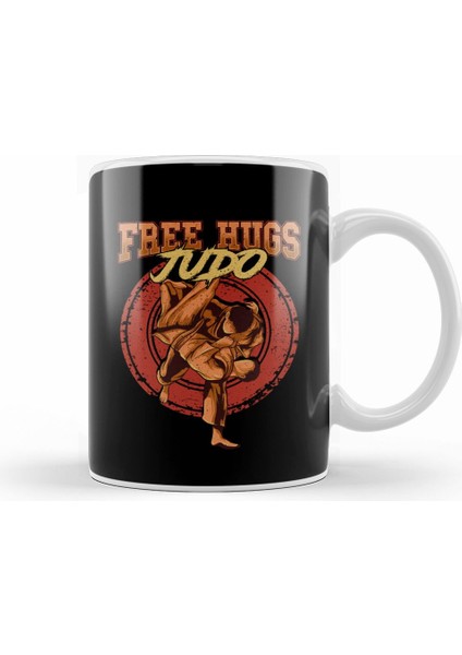 Free Judo Hugs Funny Mma Mixed Martial Arts Pun Kupa Bardak Porselen
