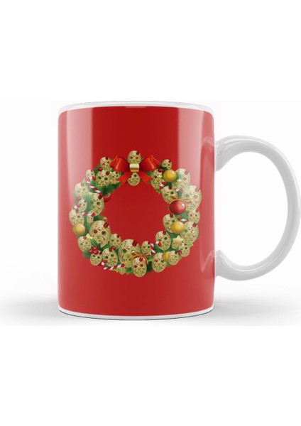Jason Friday 13TH Multiface Christmas Wreath Kupa Bardak Porselen