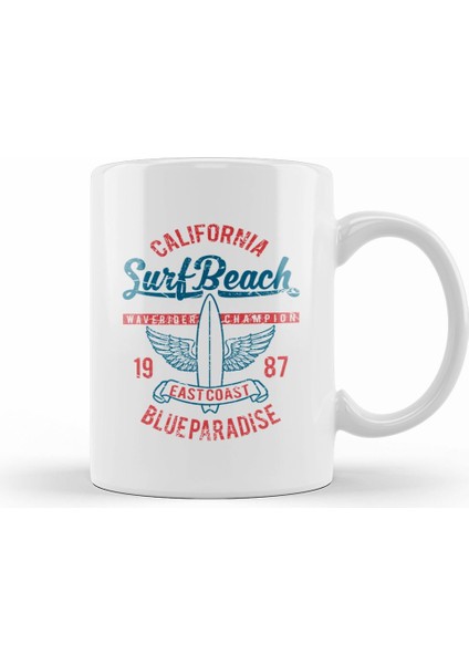 California Surf Beach Kupa Bardak Porselen