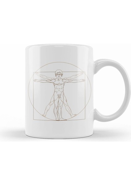 Louis Theroux Vitruvian Man Leonardo Da Vinci Kupa Bardak Porselen