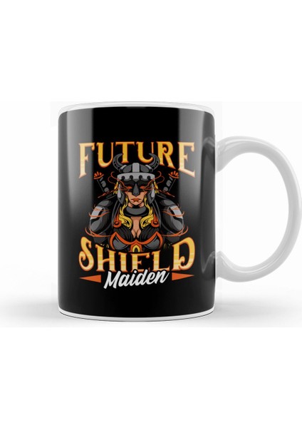 Awesome Future Shield Maiden Nordic Viking Warrior Kupa Bardak Porselen
