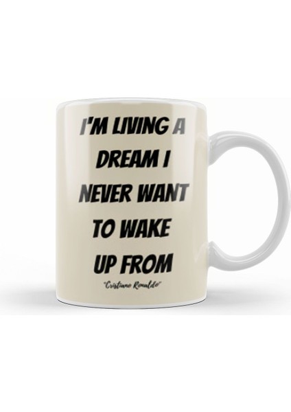 Cristiano Ronaldo Quotes Art Gift Vintage Retro Style Kupa Bardak Porselen