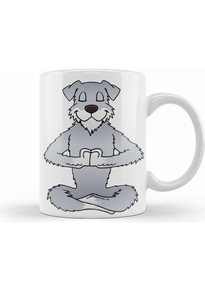 Schnauzer Namaste Yoga Kupa Bardak Porselen