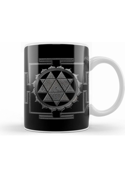 Sri Yantra Sri Chakra Kupa Bardak Porselen