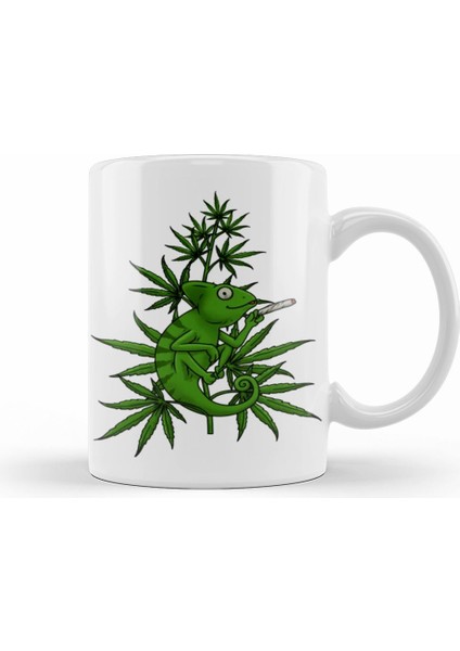 Smoke Weed Marijuana T Cannabi Kupa Bardak Porselen