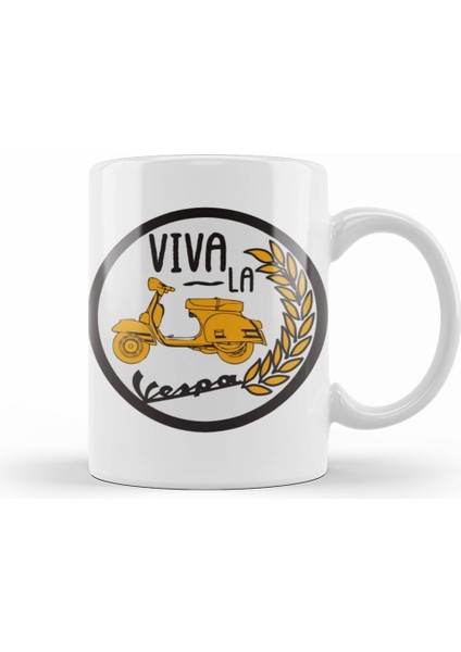 Viva La Vespa Circle Kupa Bardak Porselen
