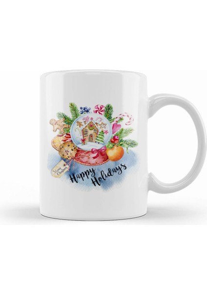 Yılbaşı Yeni Yıl Konseptli New Year 05 Kupa Bardak Porselen