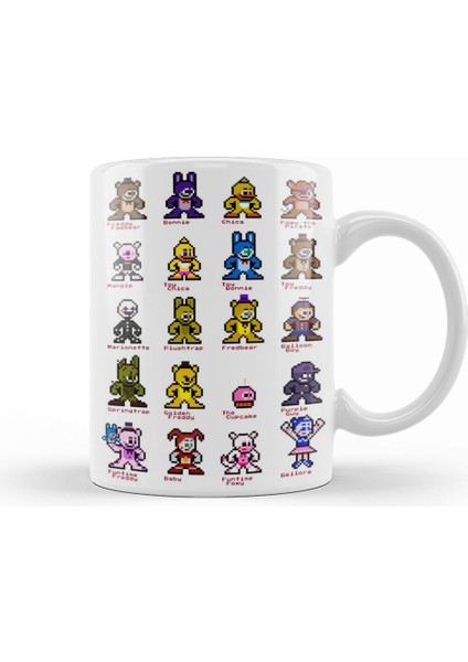 8 Bit Fnaf World Five Nights At Freddys Kupa Bardak Porselen