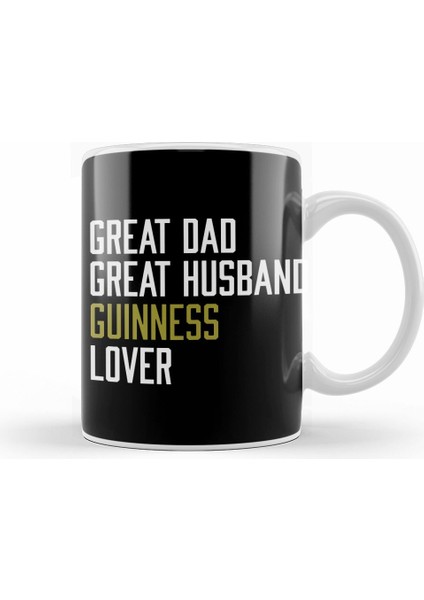 Great Dad Great Husband Guinness Lover Kupa Bardak Porselen