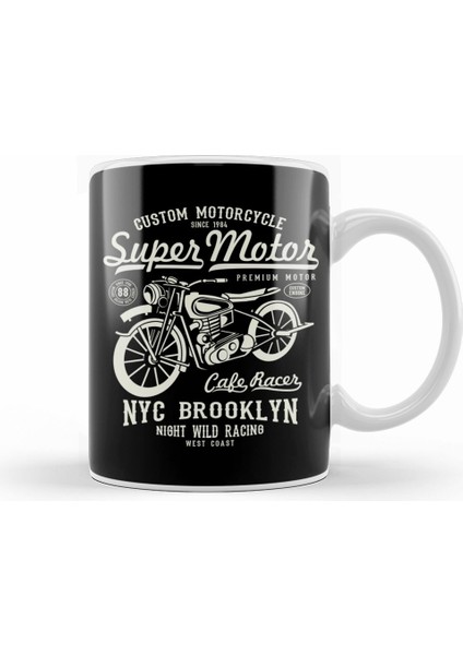 Super Motor Brooklyn Kupa Bardak Porselen