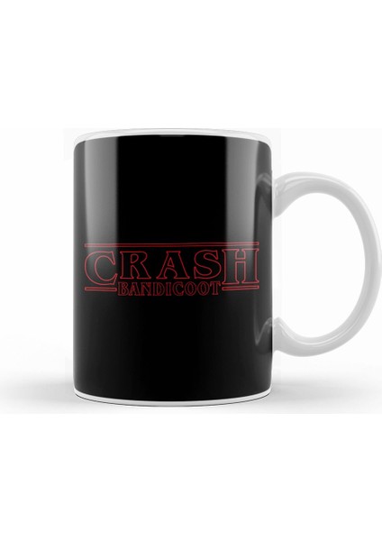 Crash Bandicoot Stranger Things Logo Mix Kupa Bardak Porselen