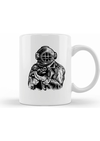 Diver Soldier Kupa Bardak Porselen