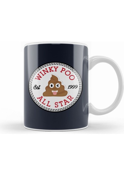 Winky Poo Emoji All Star Converse Logo Kupa Bardak Porselen
