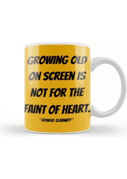 George Clooney Quotes Gift Vintage Retro Rainbow Style Kupa Bardak Porselen