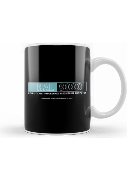2001 A Space Odyssey Hal Computer Logo Kupa Bardak Porselen